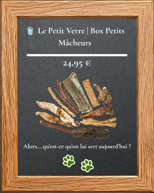 Box Petits Mâcheurs Le Petit Verre, mastications naturelles pour petit chien