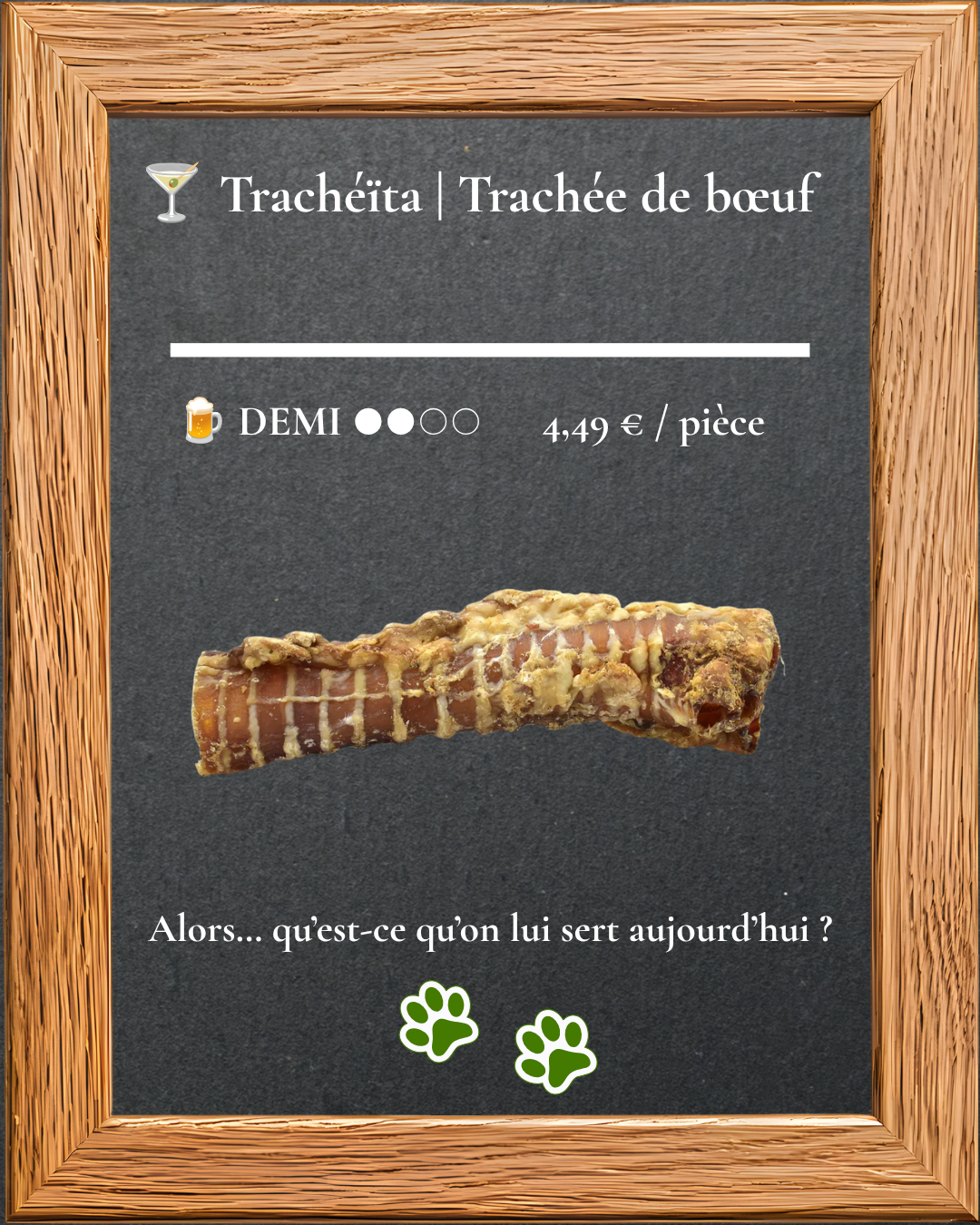 Trachéïta, trachée de bœuf, mastication naturelle pour chien